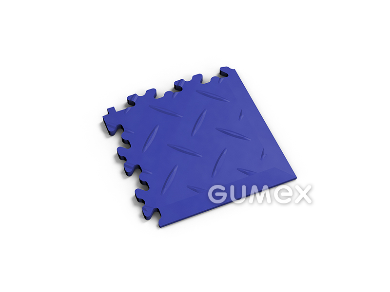 Anlaufecke FORTELOCK 2016, 7mm, 140x140mm, 92°ShA, Dessin Diamant, PVC, blau, 